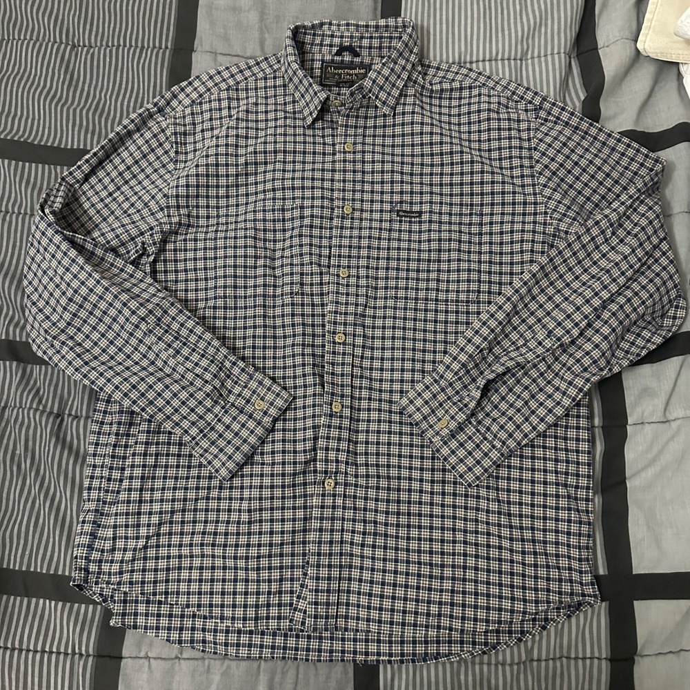 Vintage Y2K Abercrombie & Fitch XL Men's Button Up Down Plaid Shirt Pocket